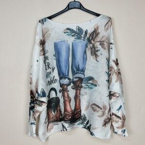 MADE IN ITALY PRINT KNIT SWEATER